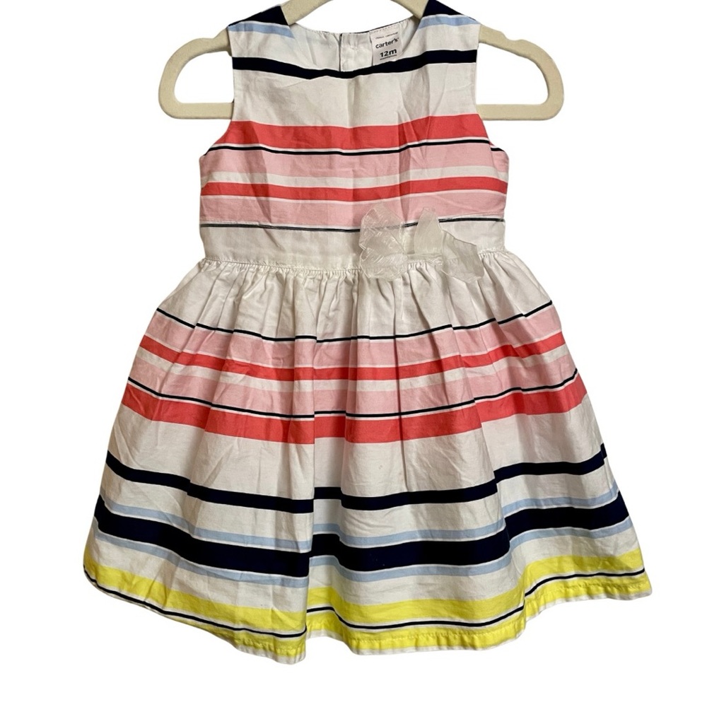 Carter's Baby Girls Striped Sateen Dress